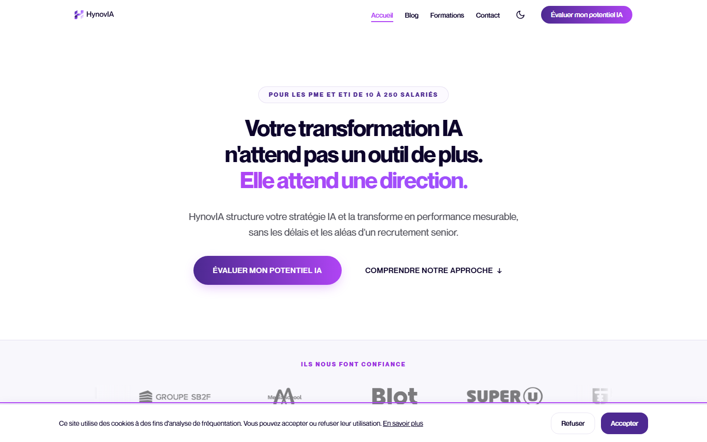Aperçu du site de HynovIA