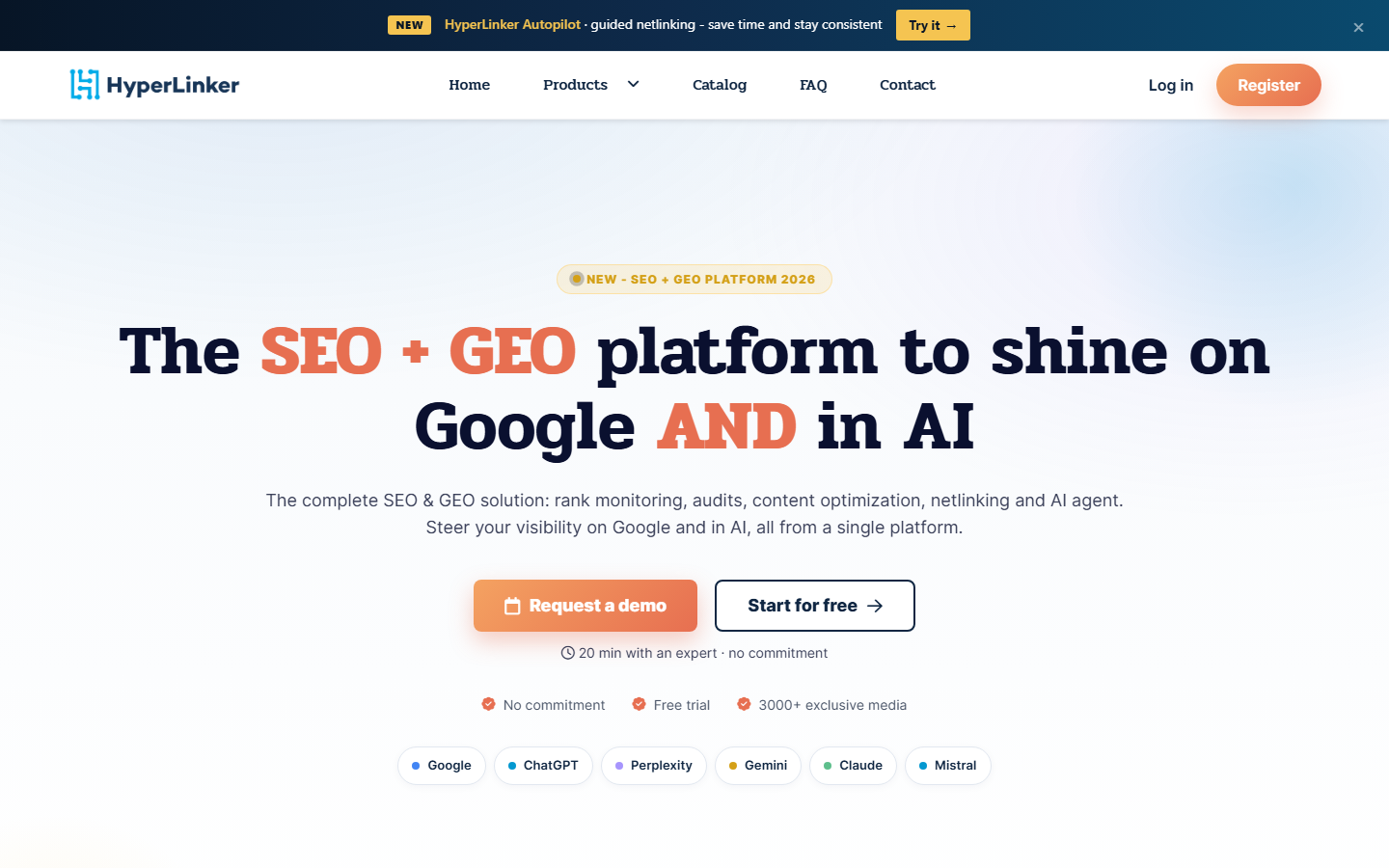 Aperçu du site de HYPERLINKER