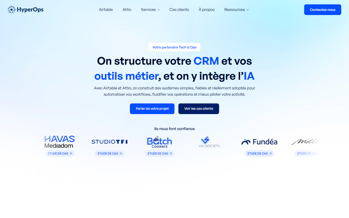 Aperçu du site de HyperOps