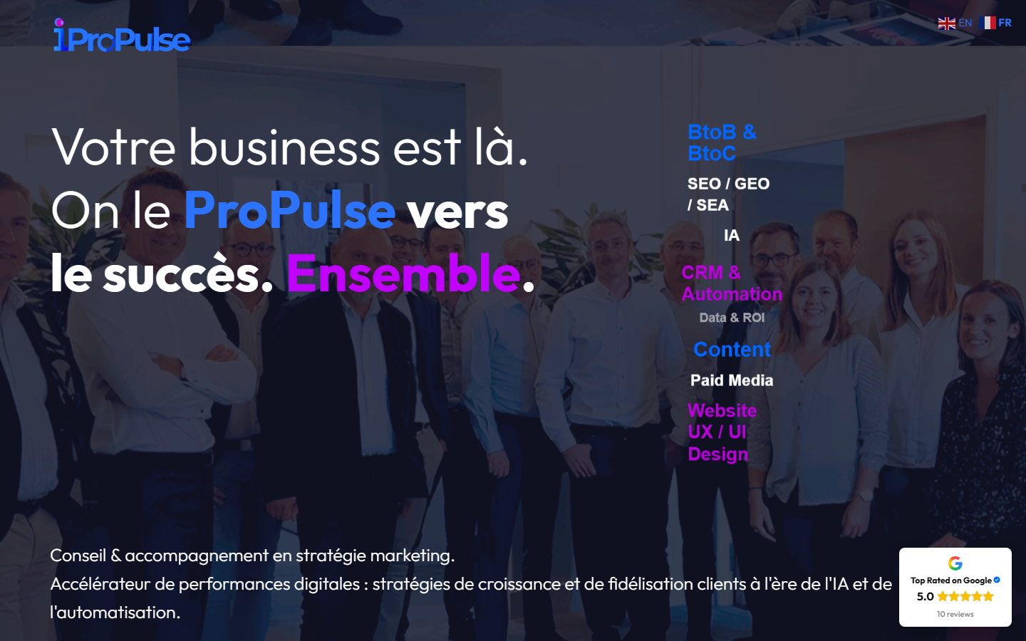 Aperçu du site de iProPulse