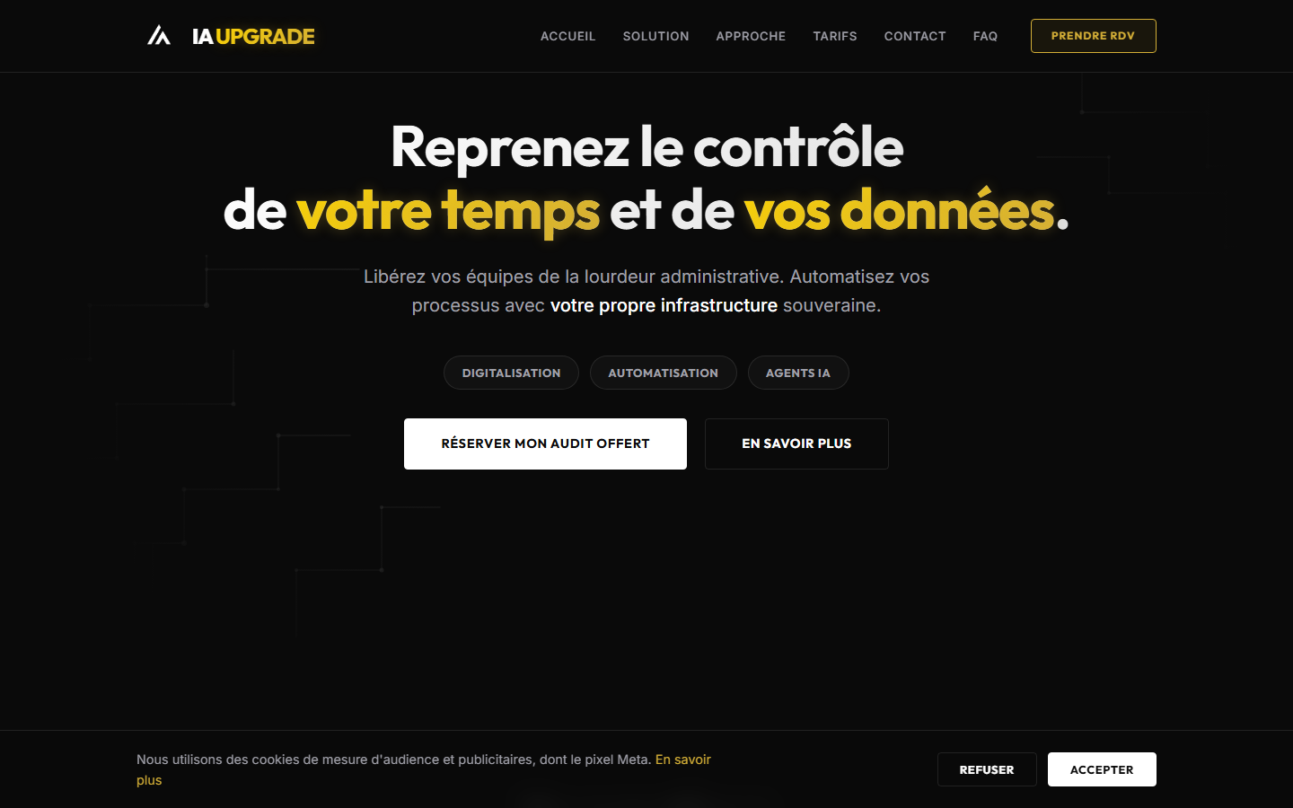 Aperçu du site de IA upgrade