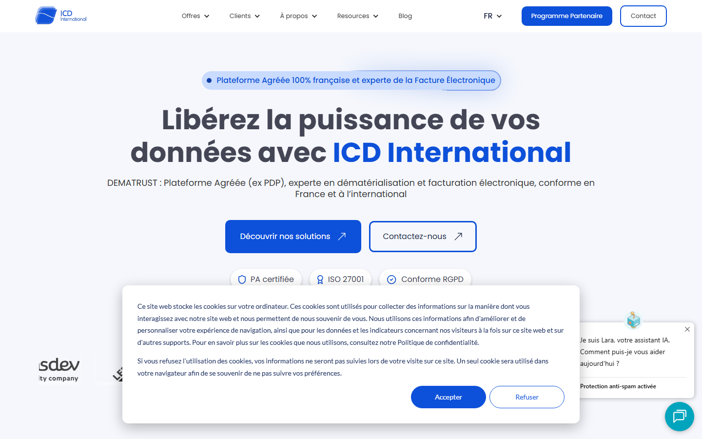 Aperçu du site de INT COMMUNICATIONS DATA NETWORKS
