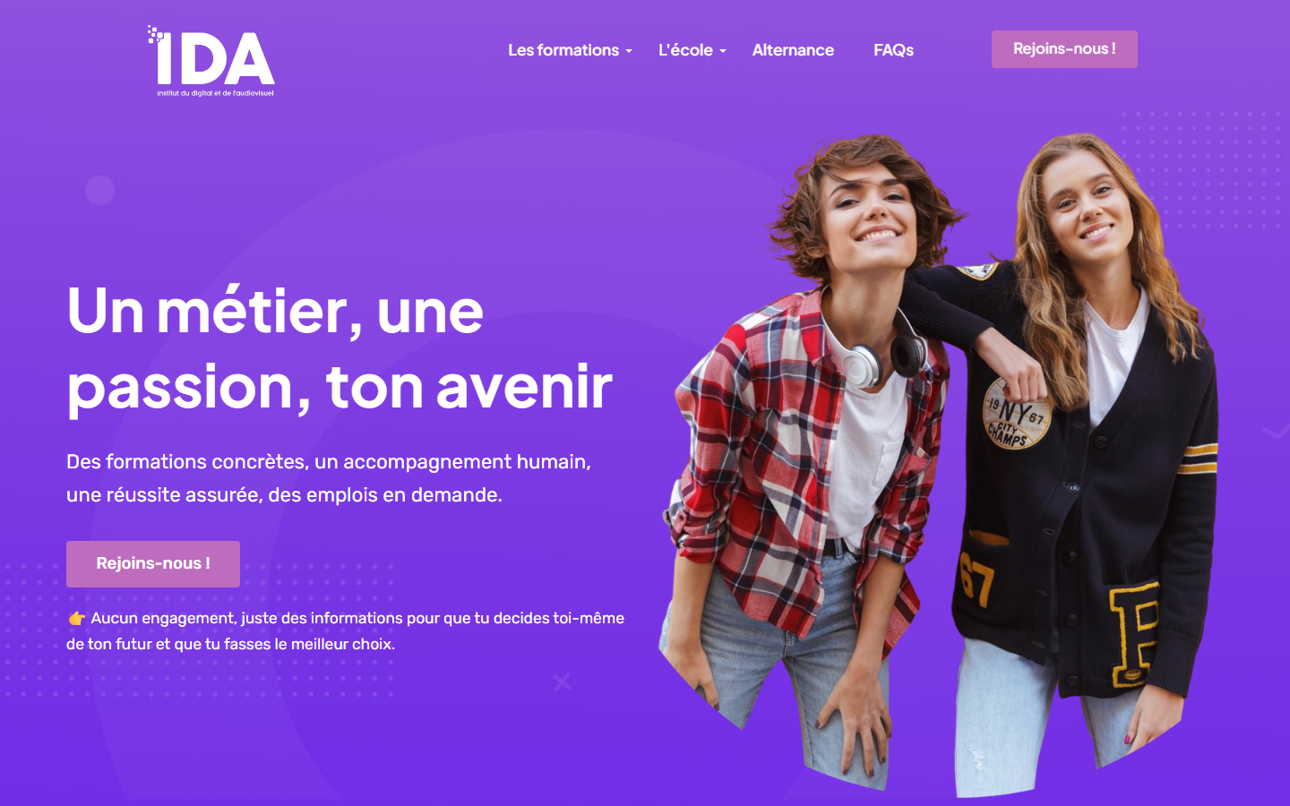 Aperçu du site de IDA - Institut du Digital et de l’Audiovisuel
