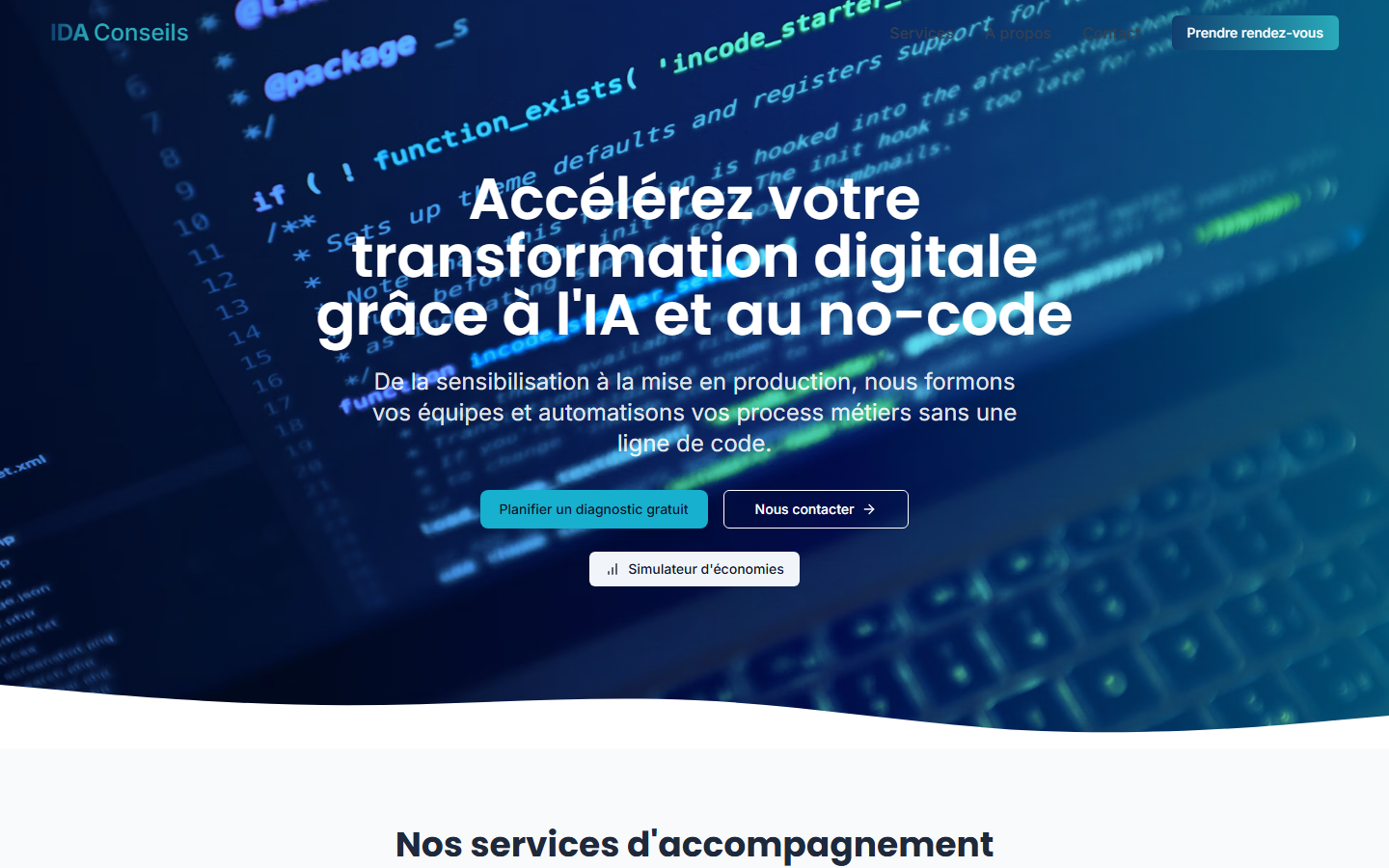 Aperçu du site de IDA Conseils