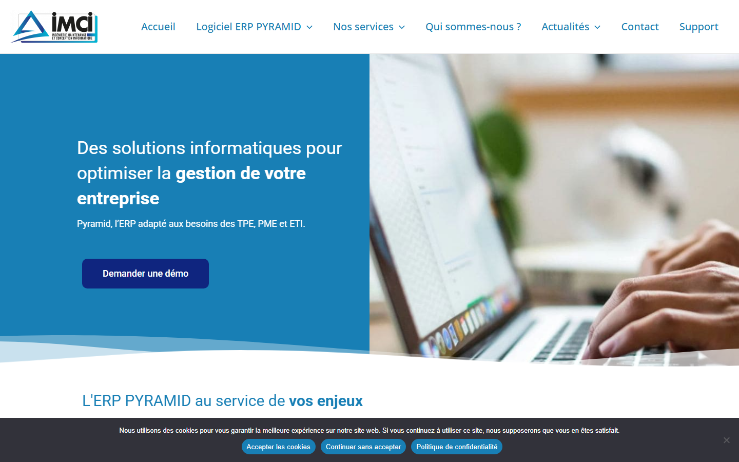 Aperçu du site de INGENIERIE MAINTENANCE ET CONCEPTION INFORMATIQUE - I M C I