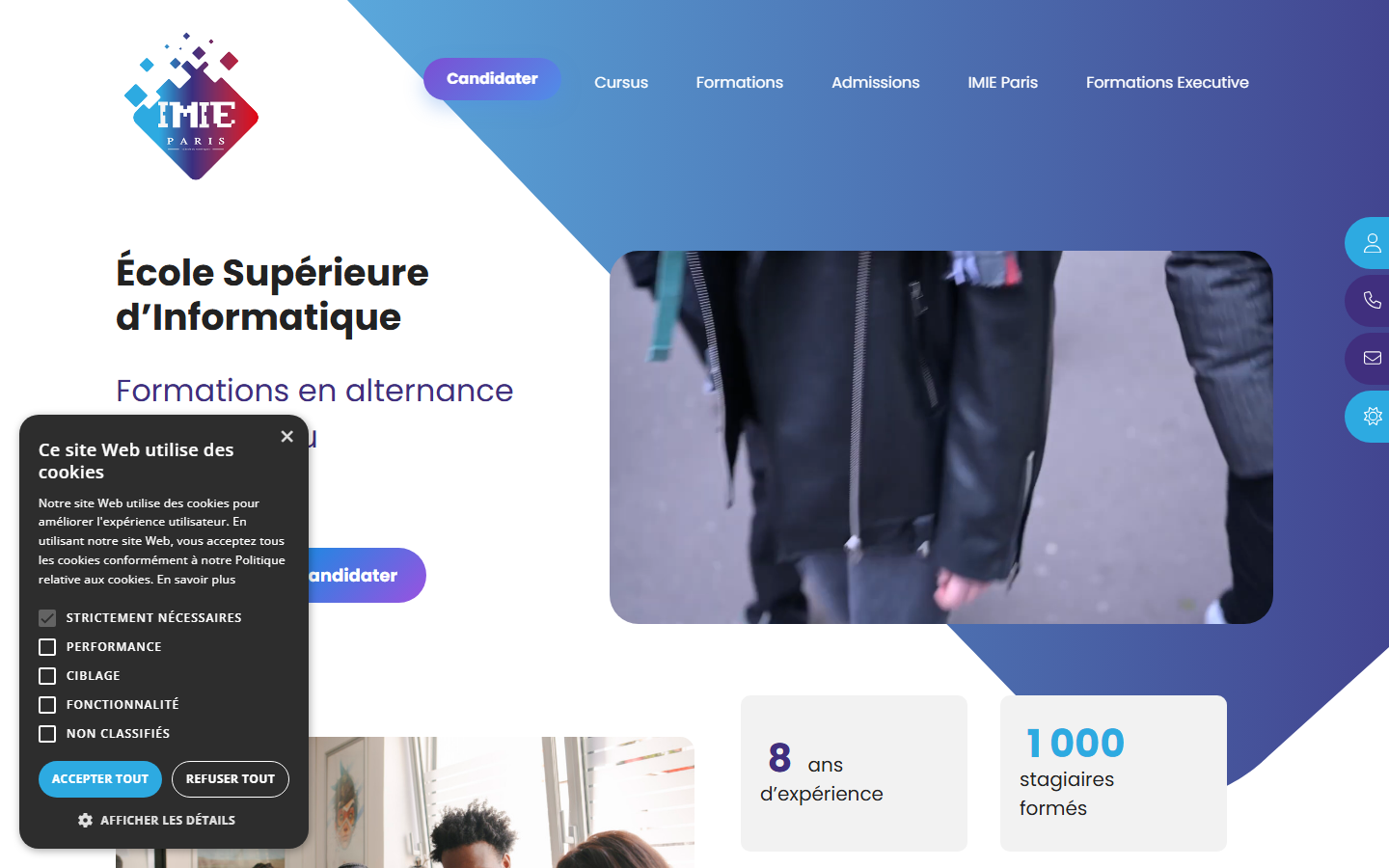 Aperçu du site de IMIE Paris