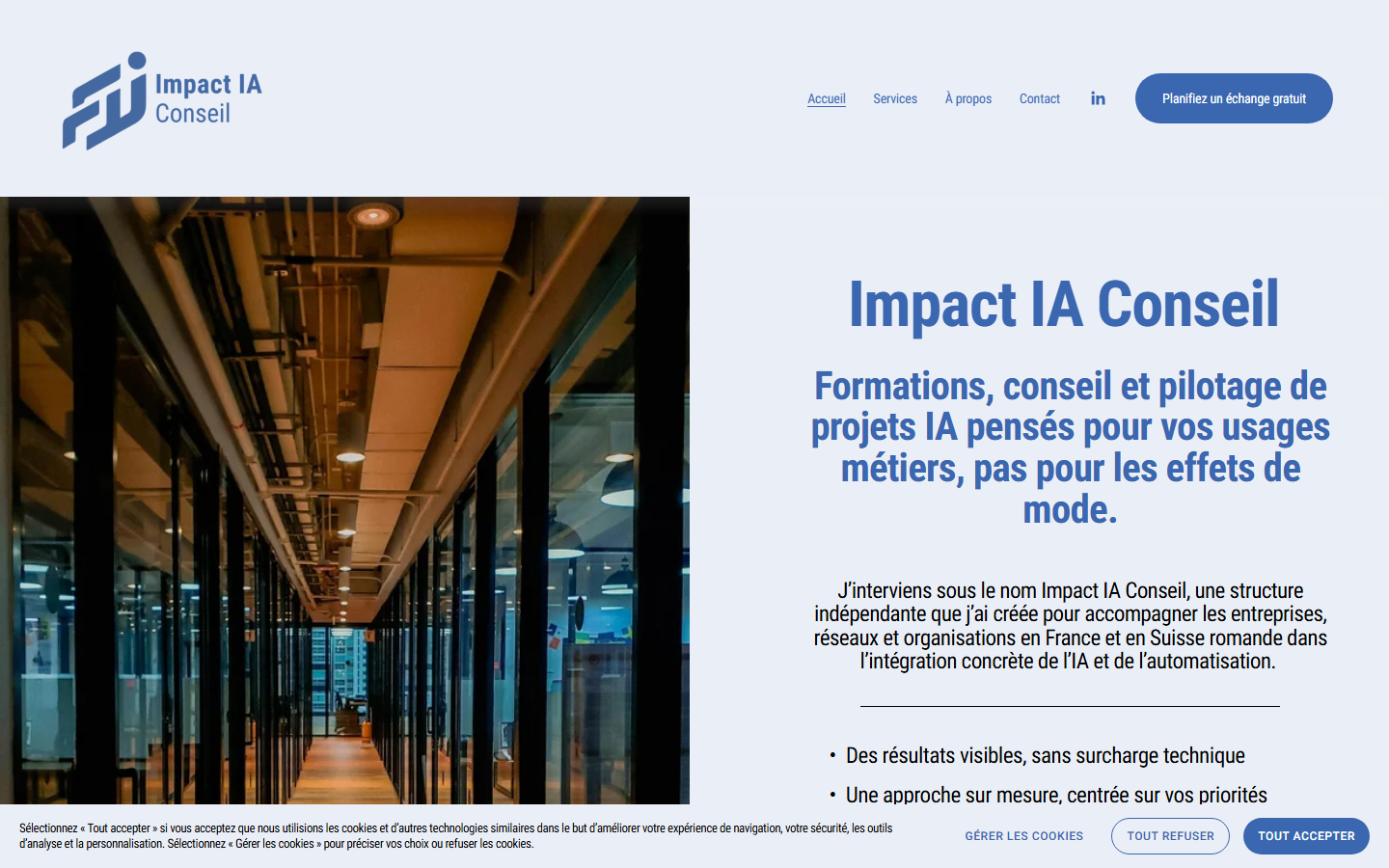 Aperçu du site de Impact IA Conseil