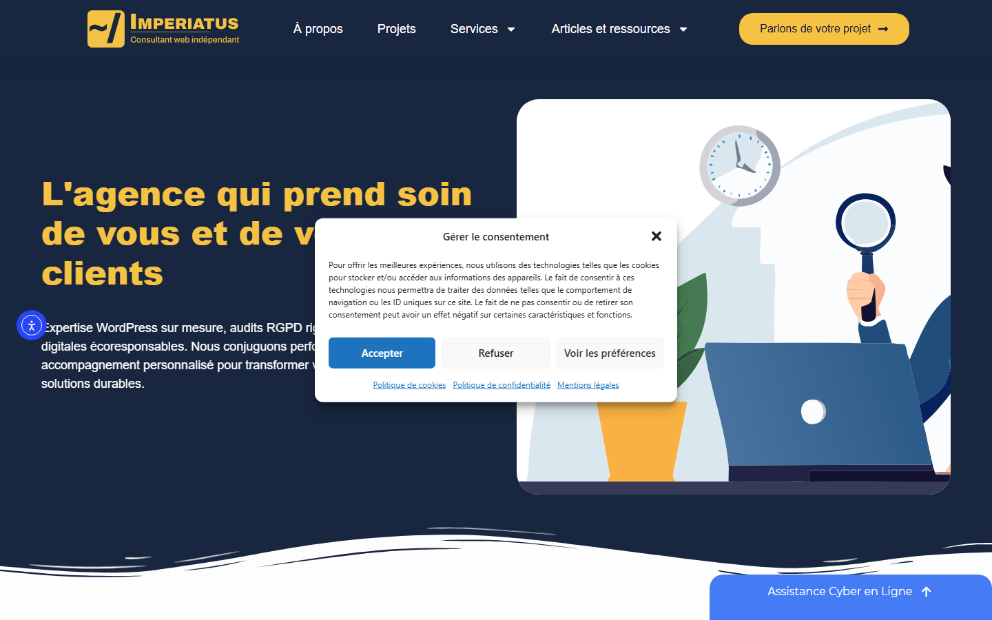 Aperçu du site de Imperiatus ~ L'agence digitale