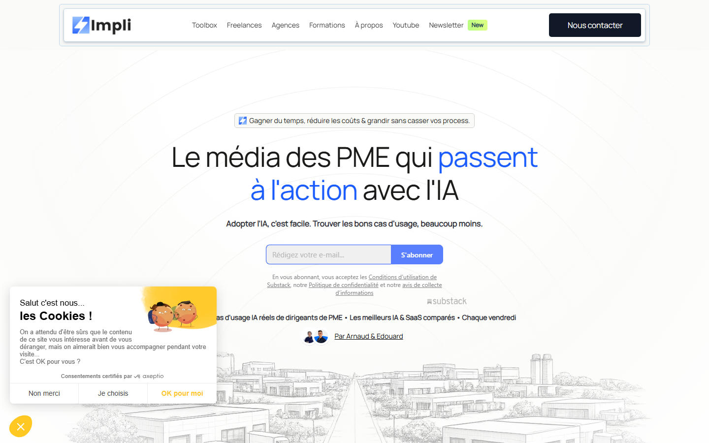 Aperçu du site de Impli