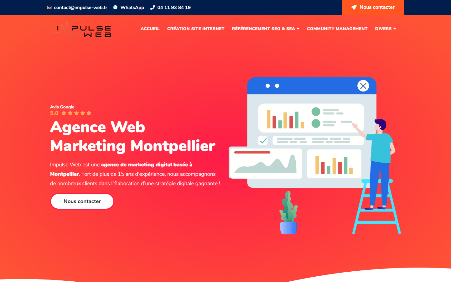 Aperçu du site de Impulse Web