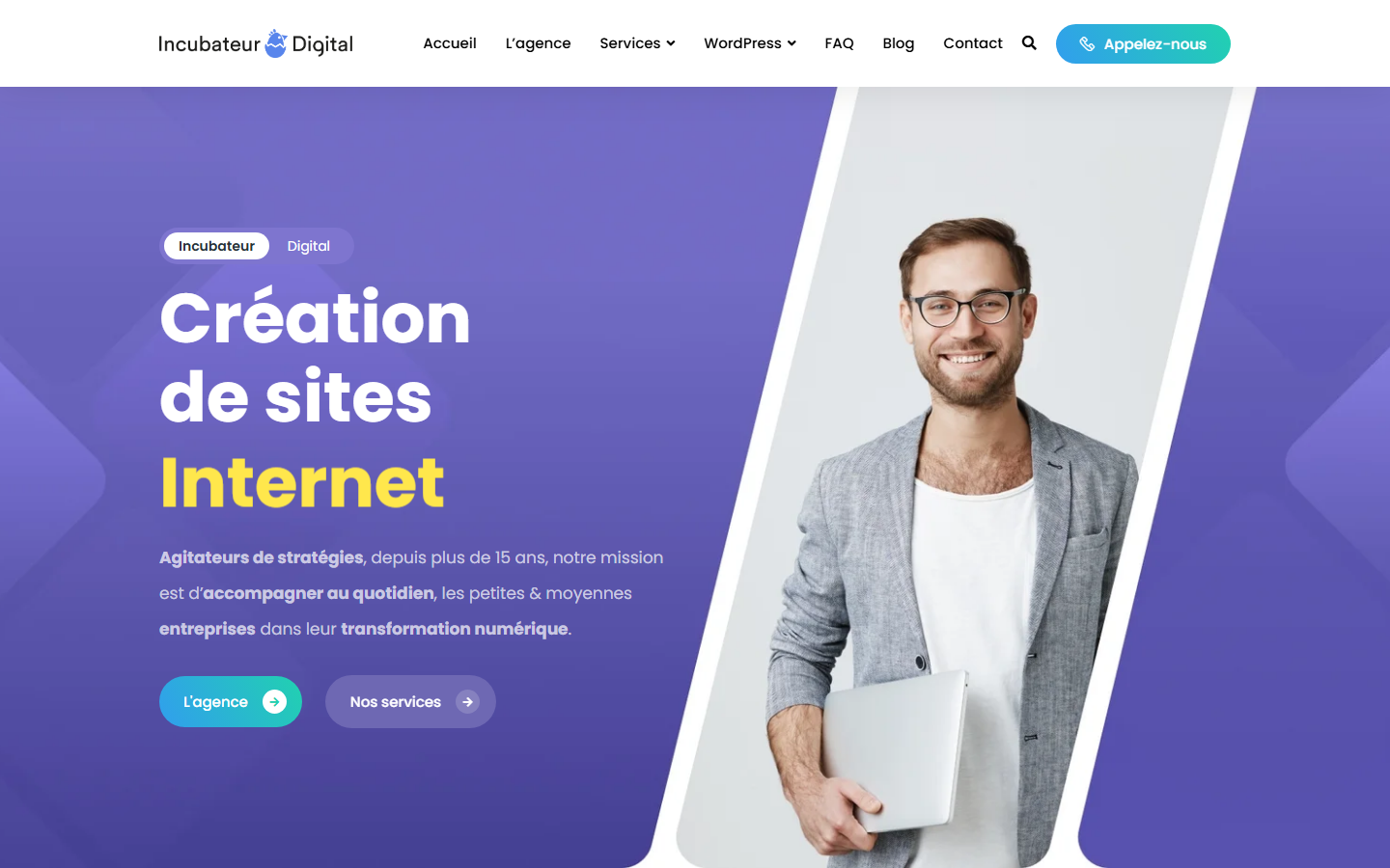 Aperçu du site de Incubateur Digital