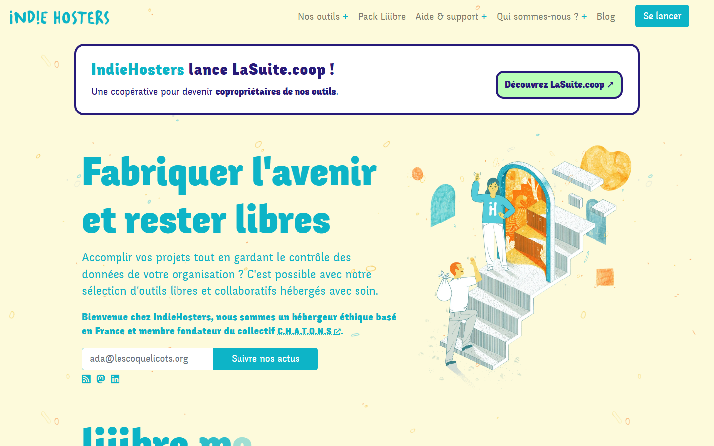 Aperçu du site de IndieHosters