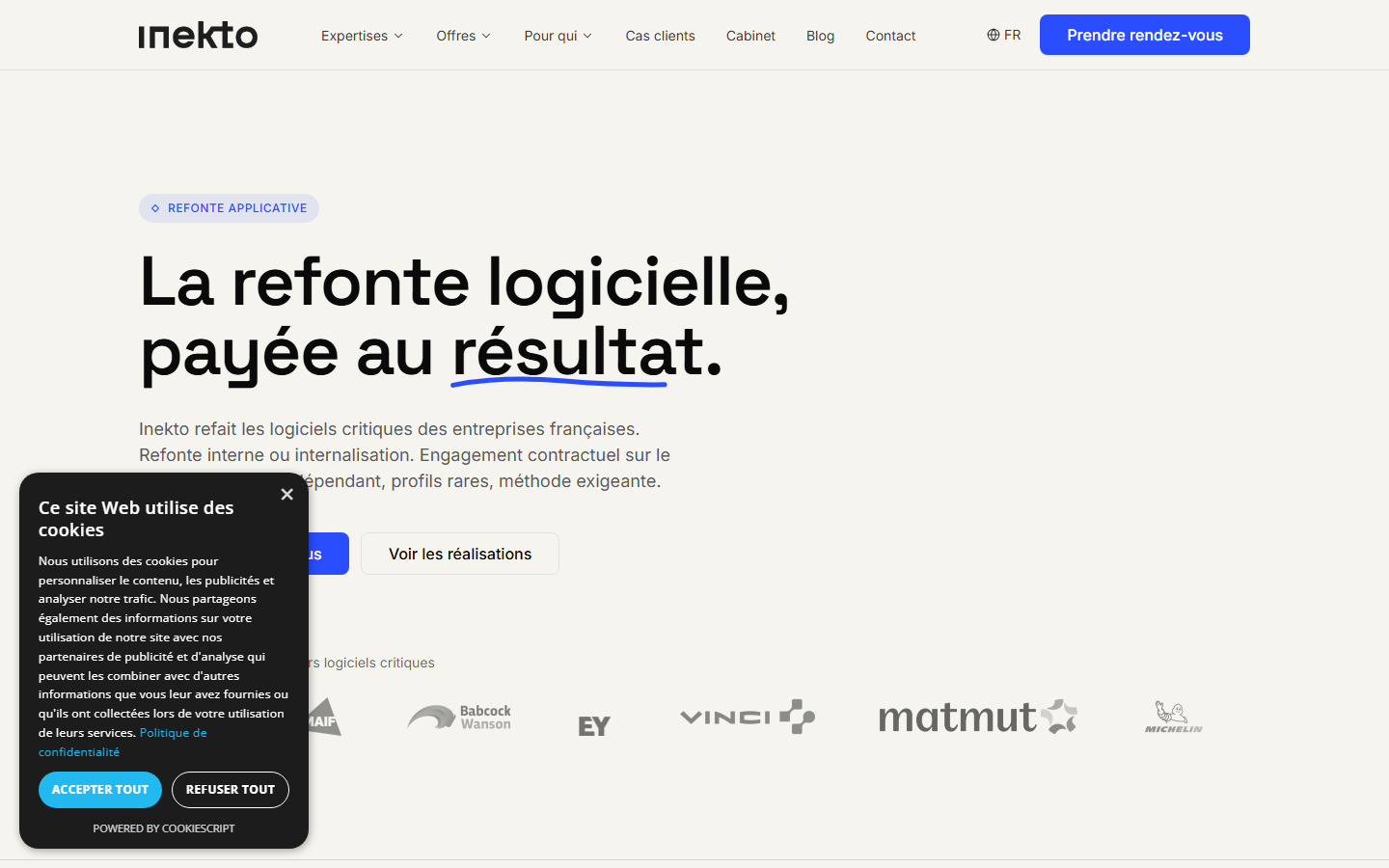Aperçu du site de Inekto