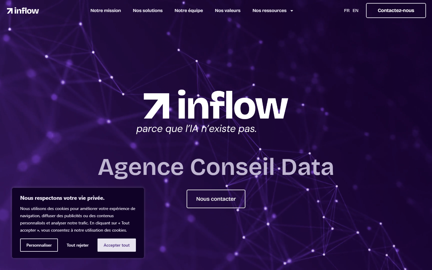 Aperçu du site de Inflow