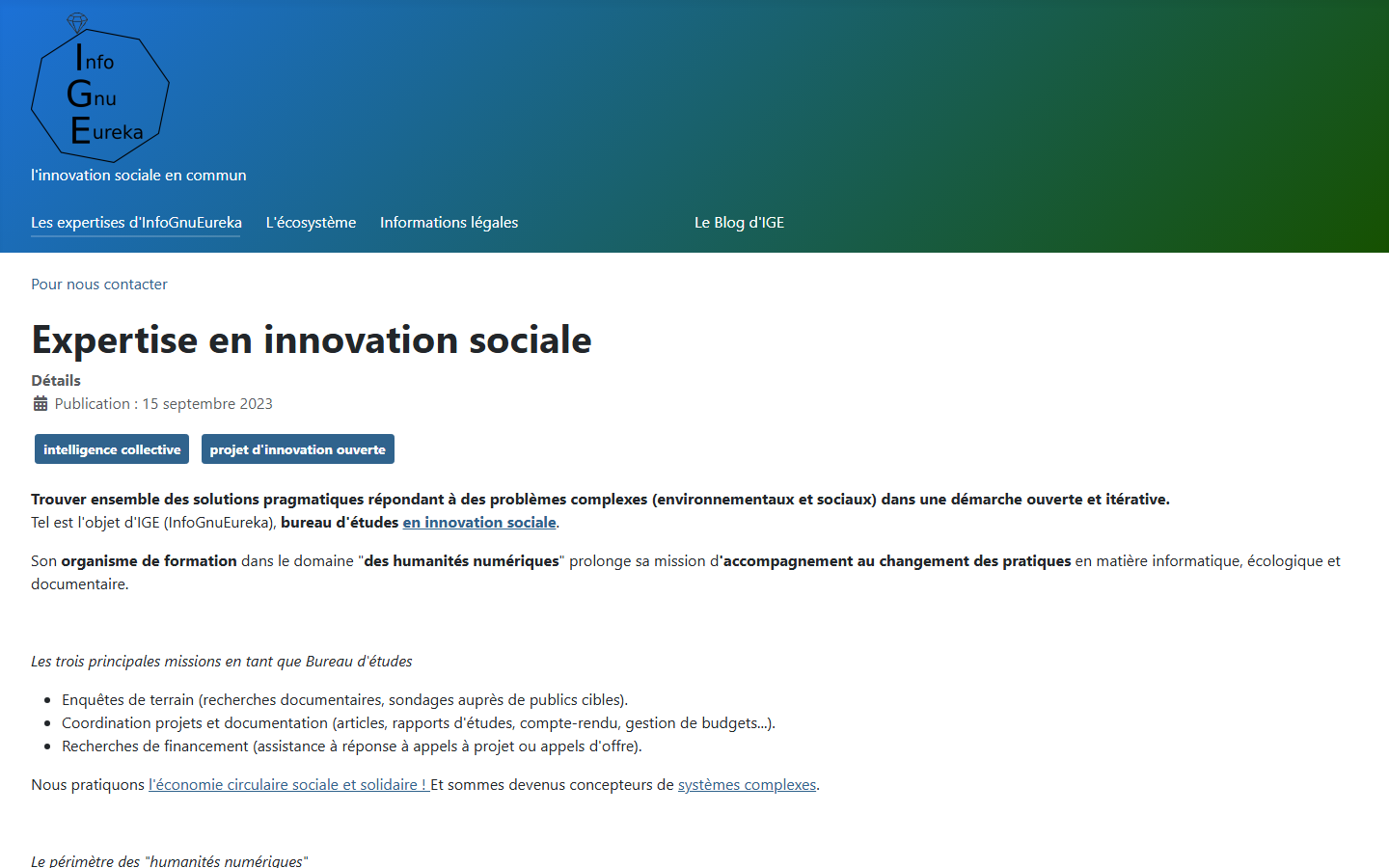 Aperçu du site de Infognueureka