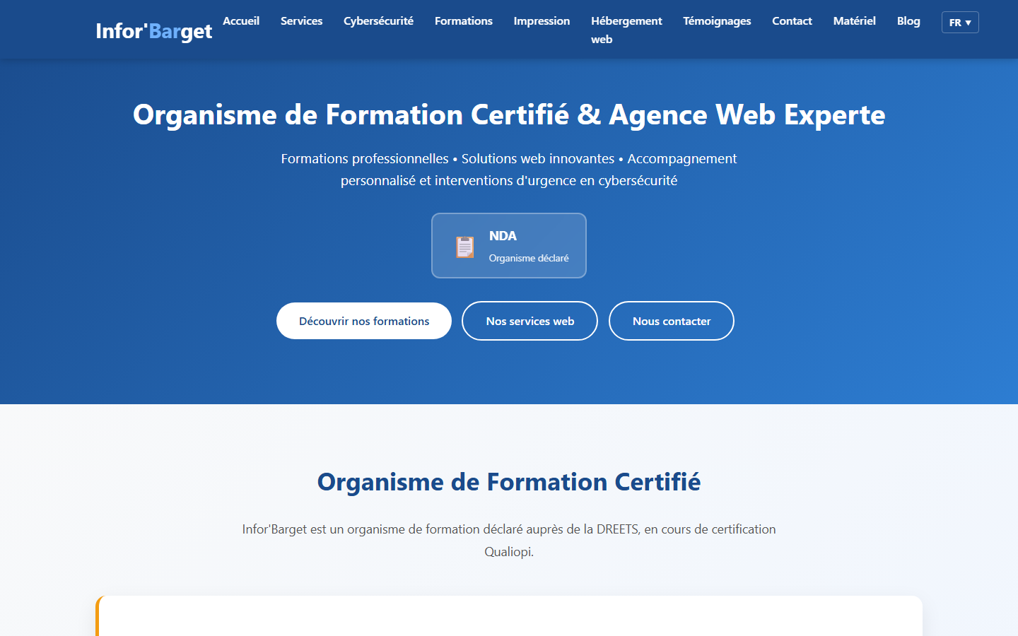 Aperçu du site de Infor'Barget