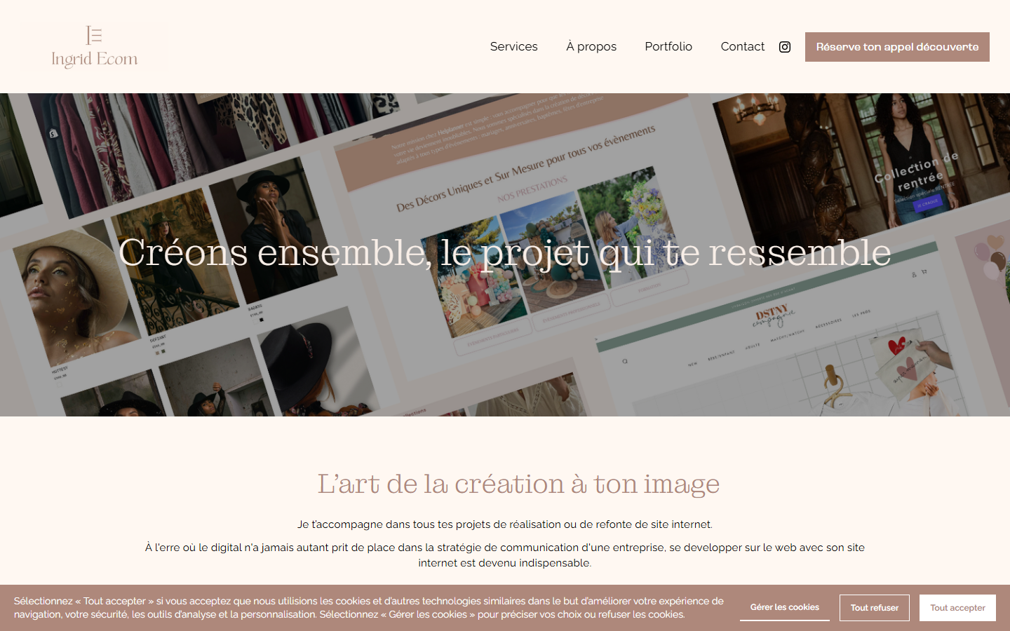 Aperçu du site de Ingrid Ecom
