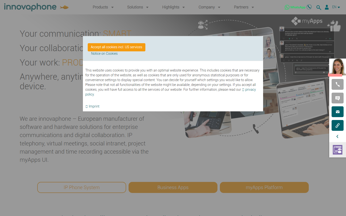 Aperçu du site de INNOVAPHONE