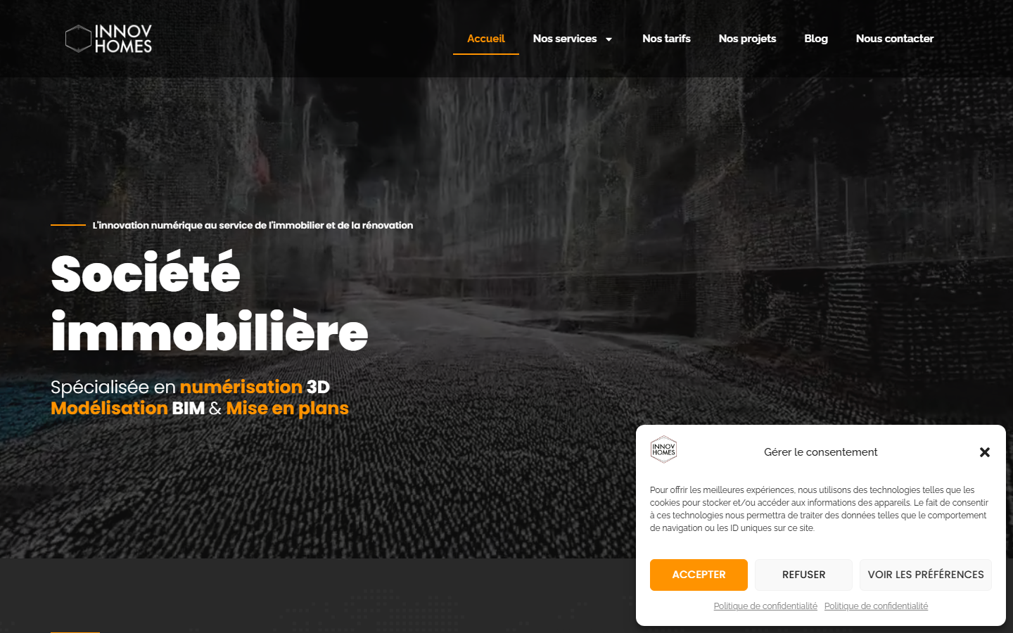 Aperçu du site de Innovhomes
