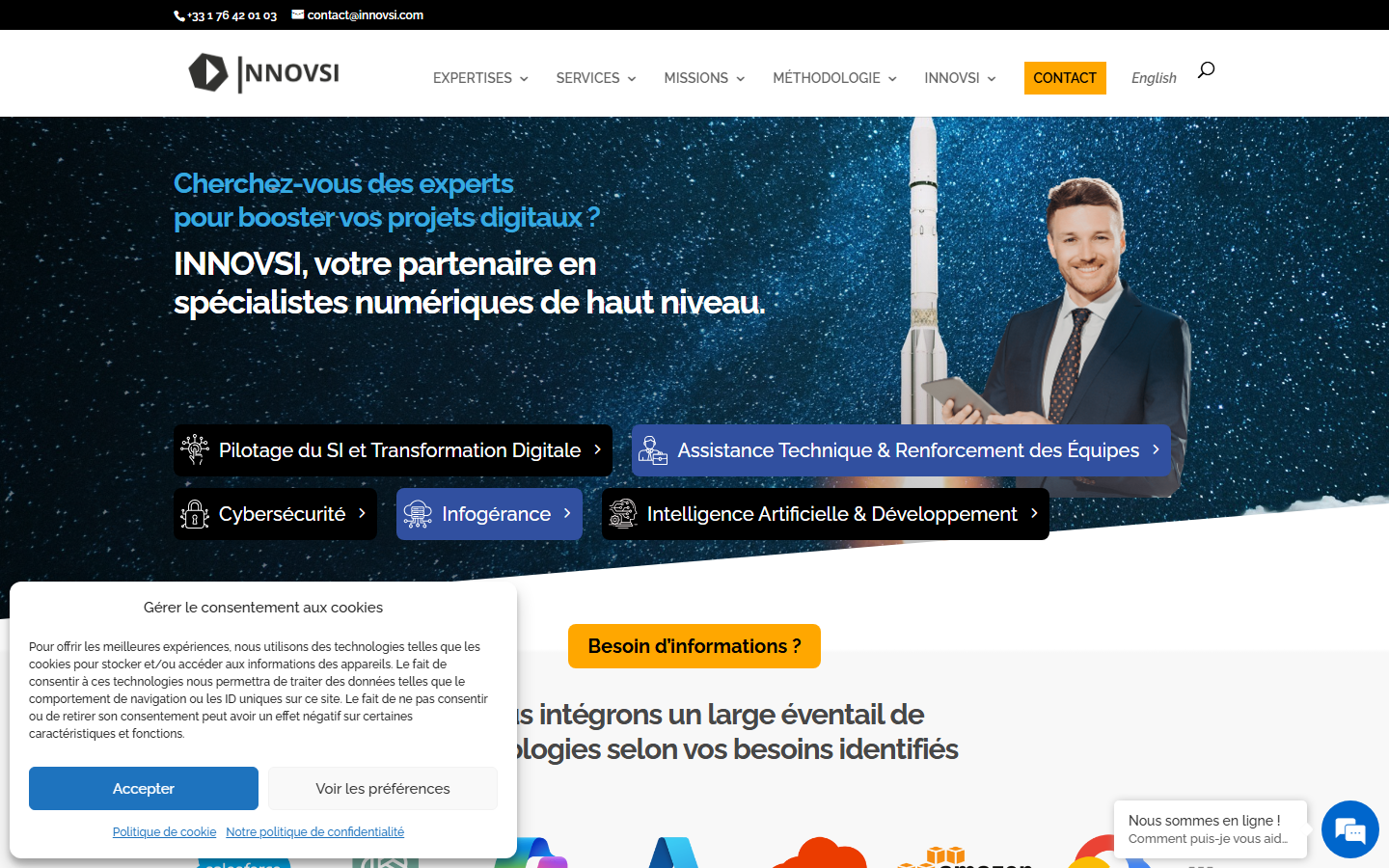 Aperçu du site de Innovsi