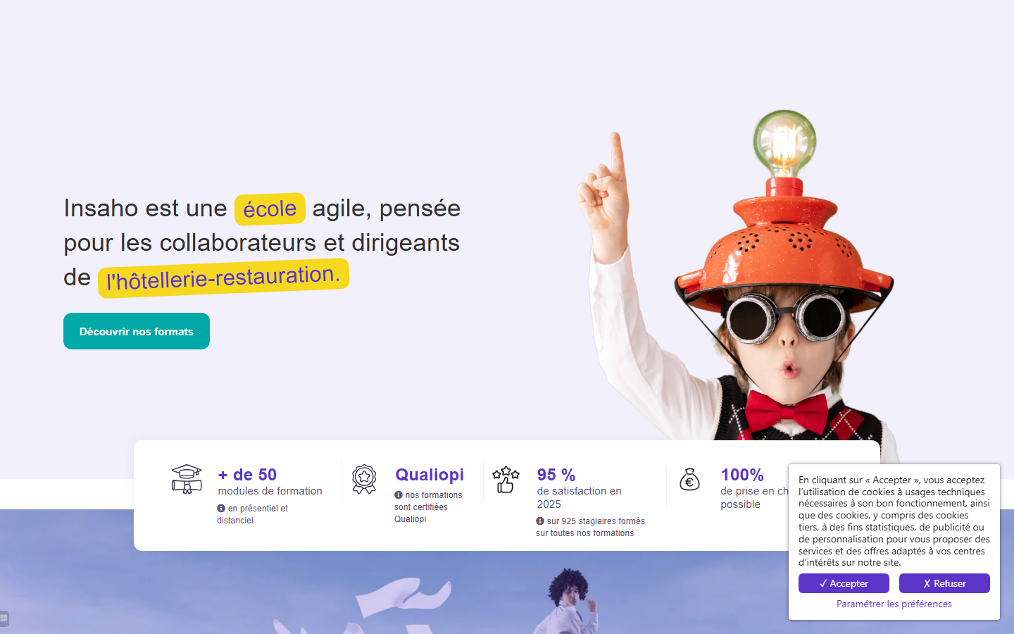 Aperçu du site de INSAHO - L'INSTITUT DES SAVOIRS DE L'HOSPITALITE