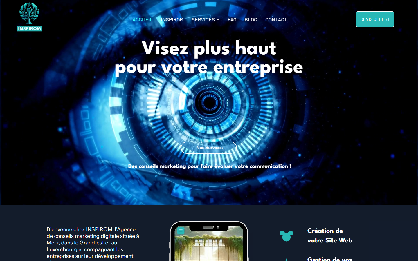 Aperçu du site de Inspirom