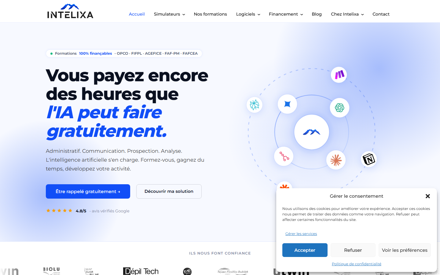 Aperçu du site de INTELIXA