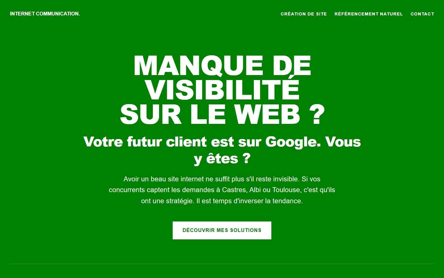 Aperçu du site de Internet communication