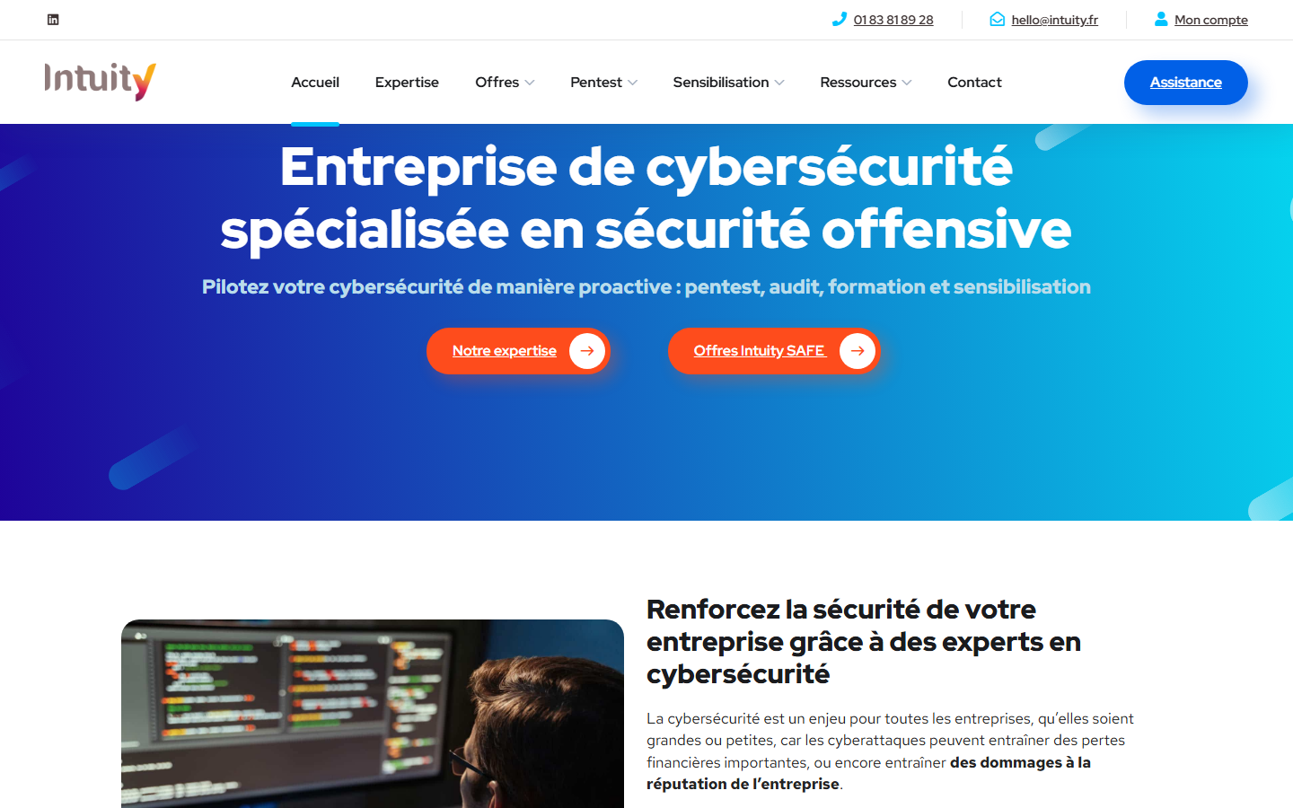 Aperçu du site de INTUITY