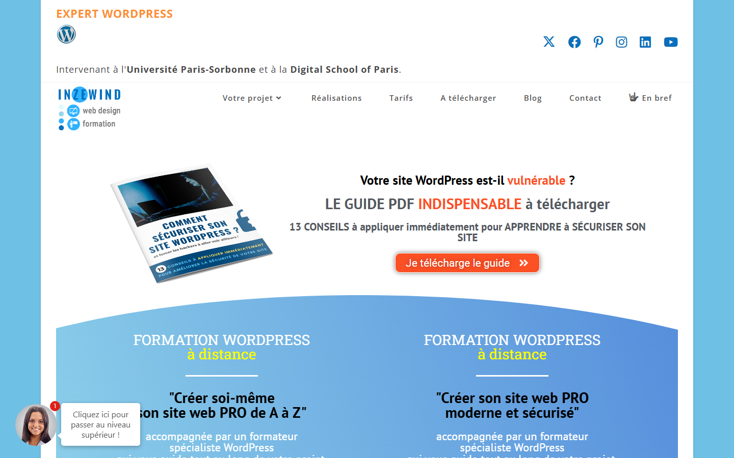 Aperçu du site de Inzewind