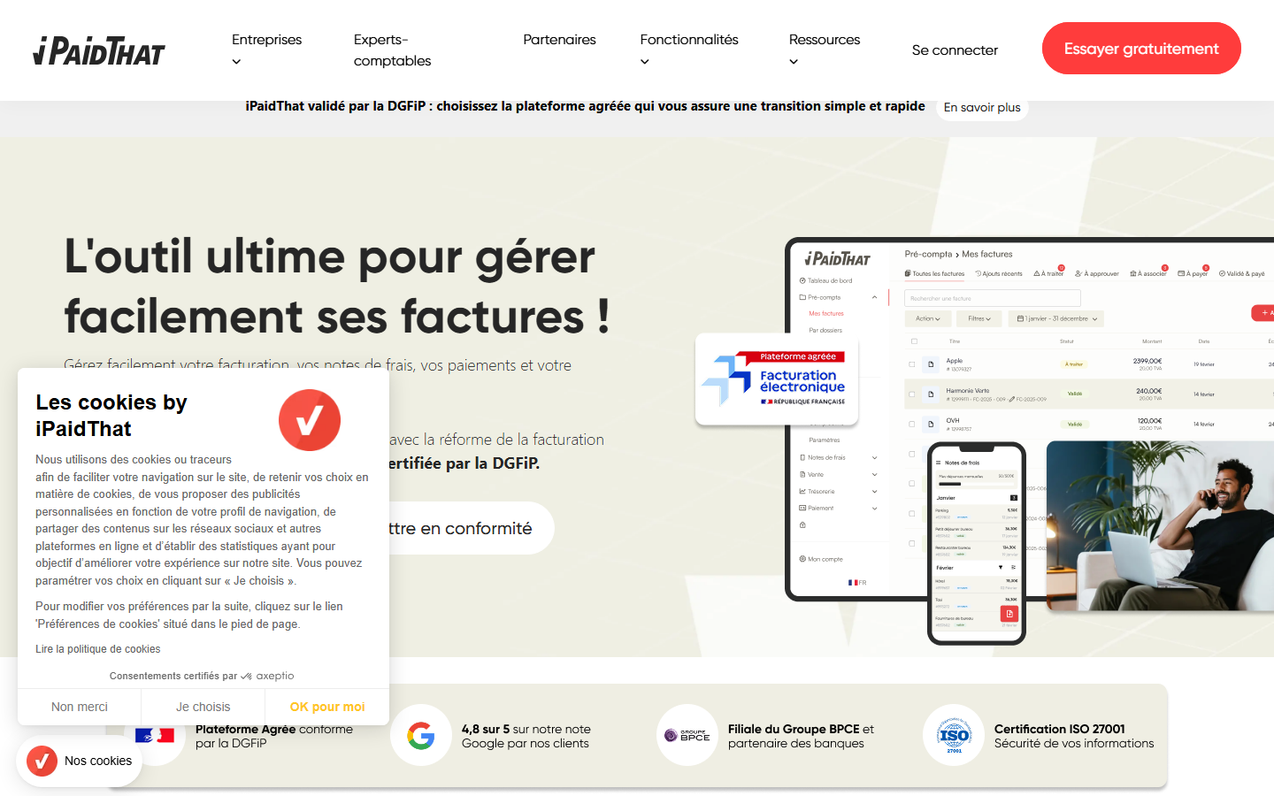 Aperçu du site de iPaidThat