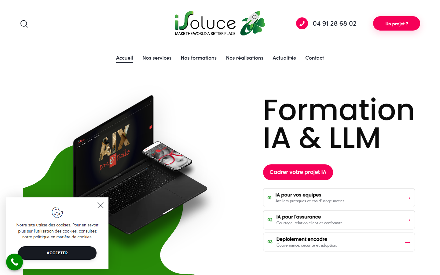 Aperçu du site de I SOLUCE