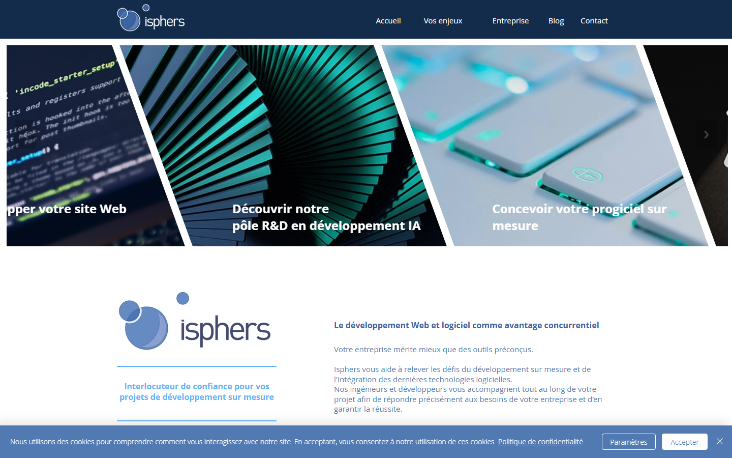 Aperçu du site de Isphers
