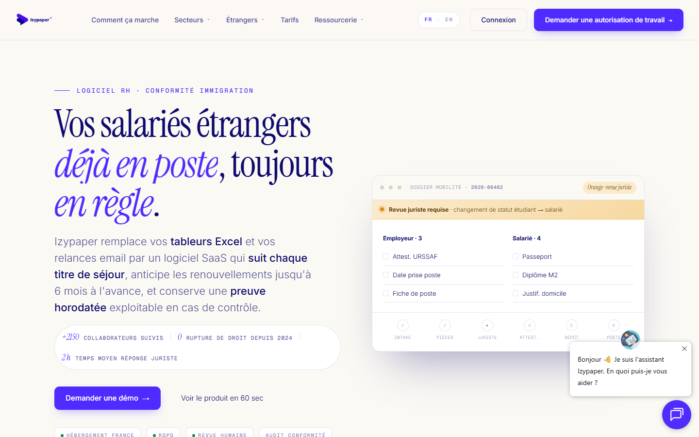 Aperçu du site de IZYPAPER