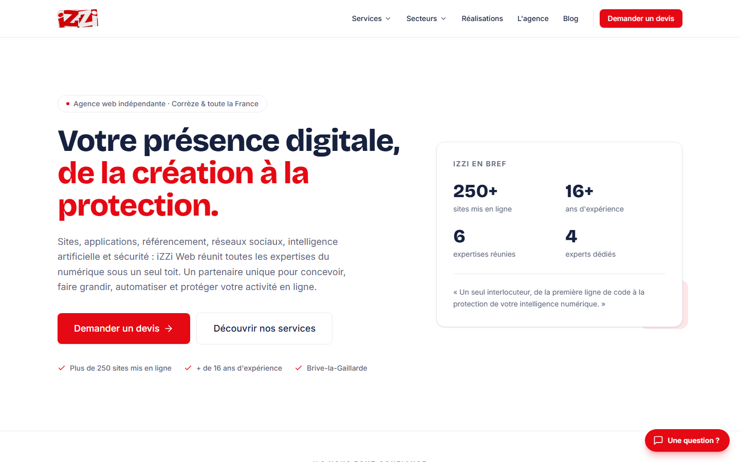 Aperçu du site de IZZI
