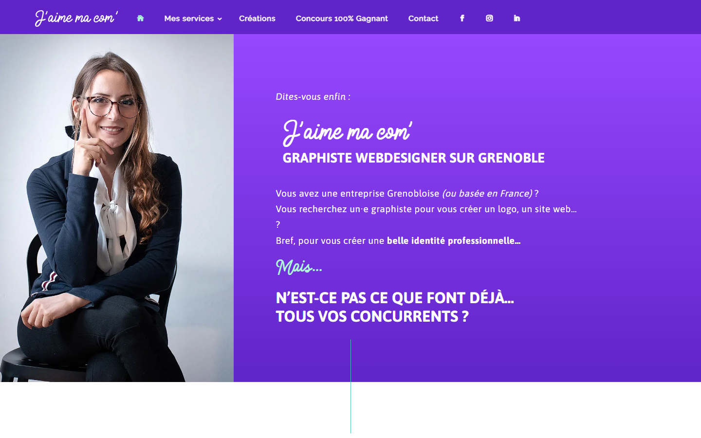 Aperçu du site de J'aime ma com'