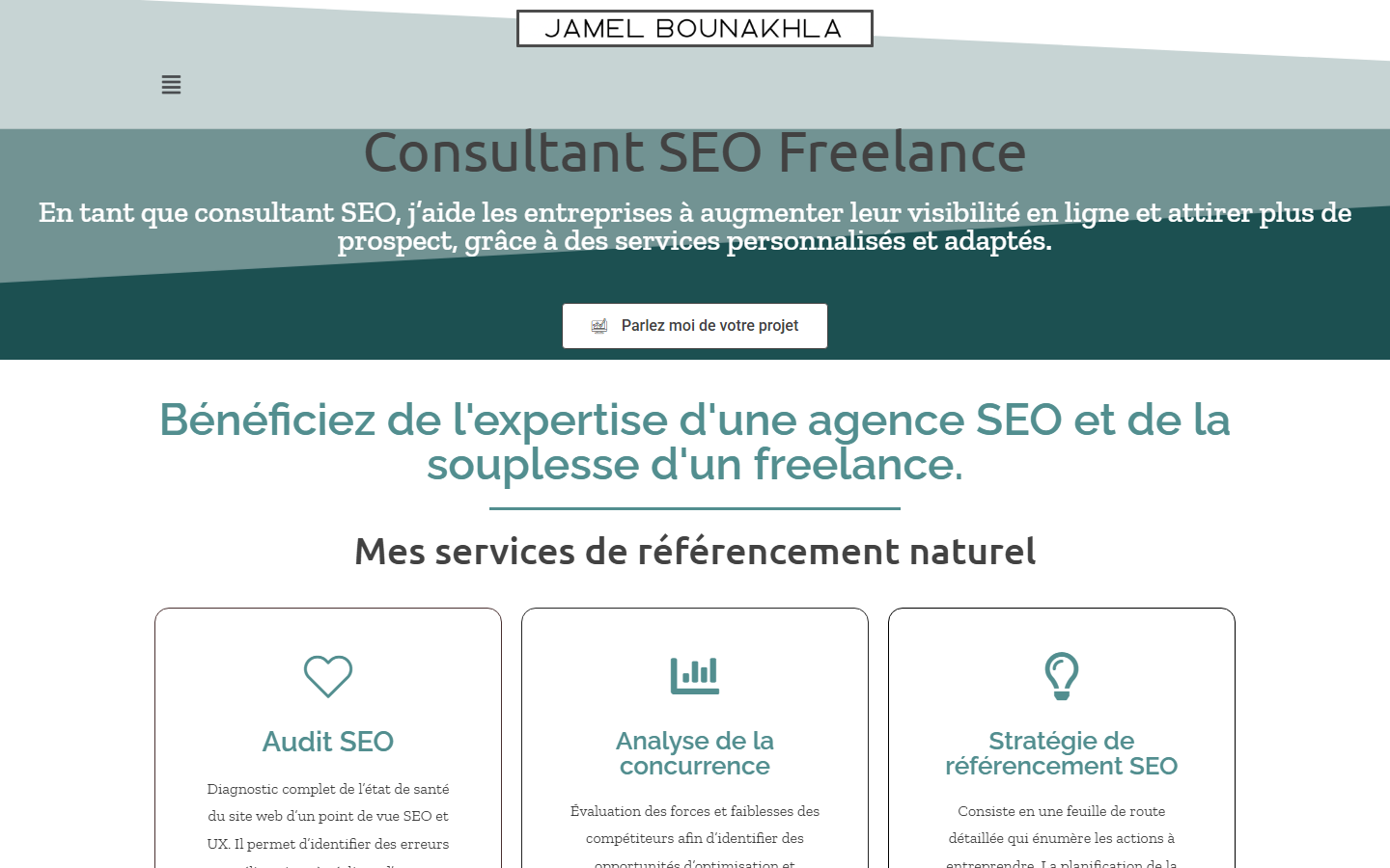 Aperçu du site de Jamel Bounakhla