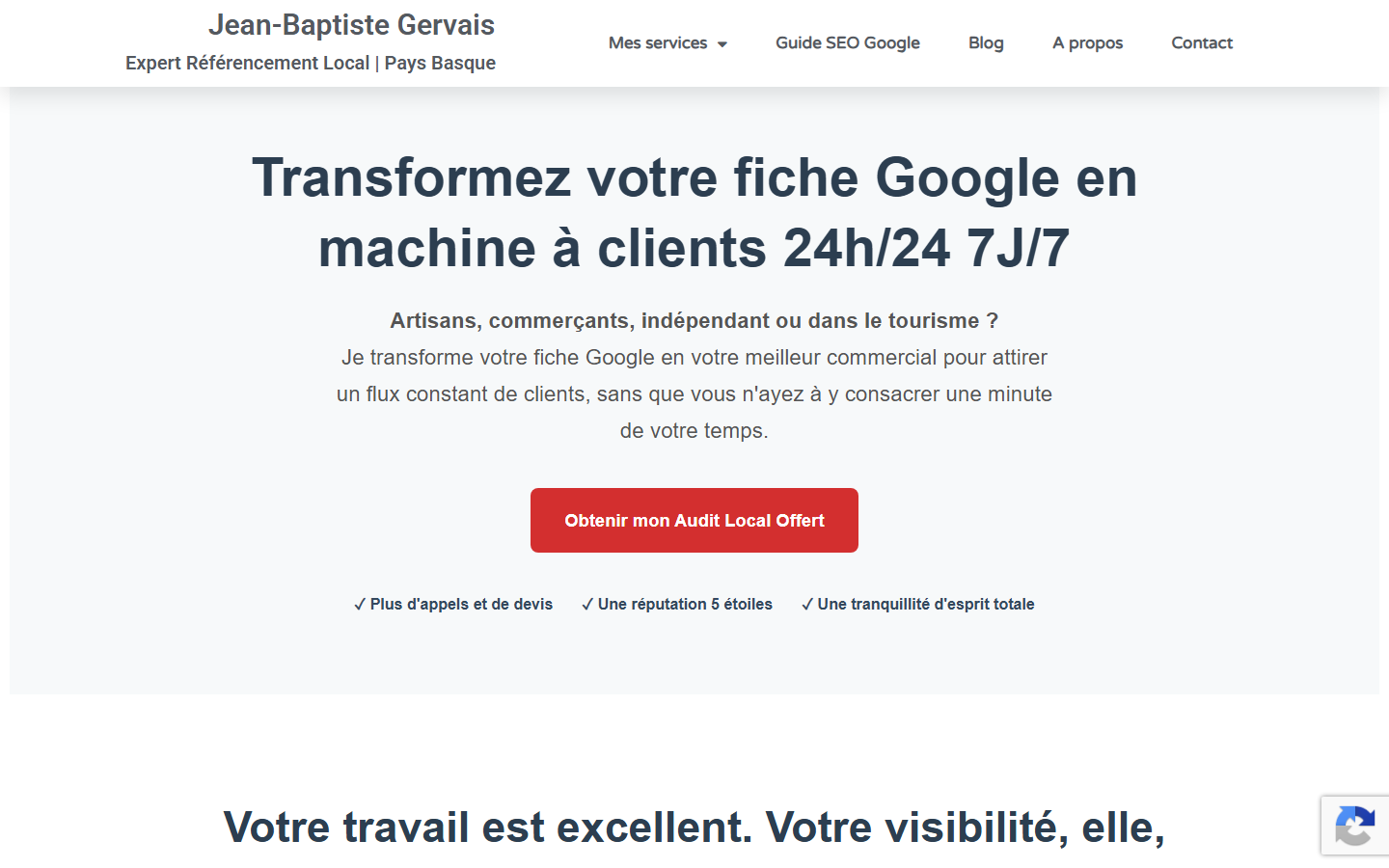 Aperçu du site de Gervais