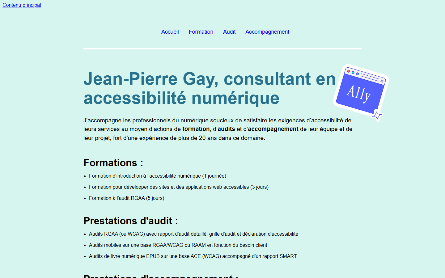 Aperçu du site de Jean-Pierre Gay