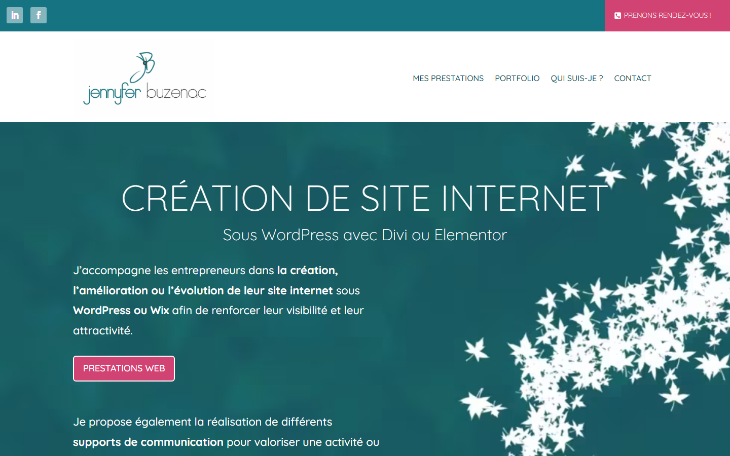 Aperçu du site de Jennifer Buzenac
