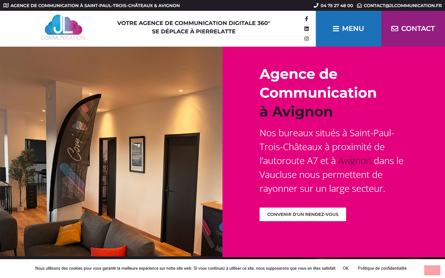 Aperçu du site de JL Communication