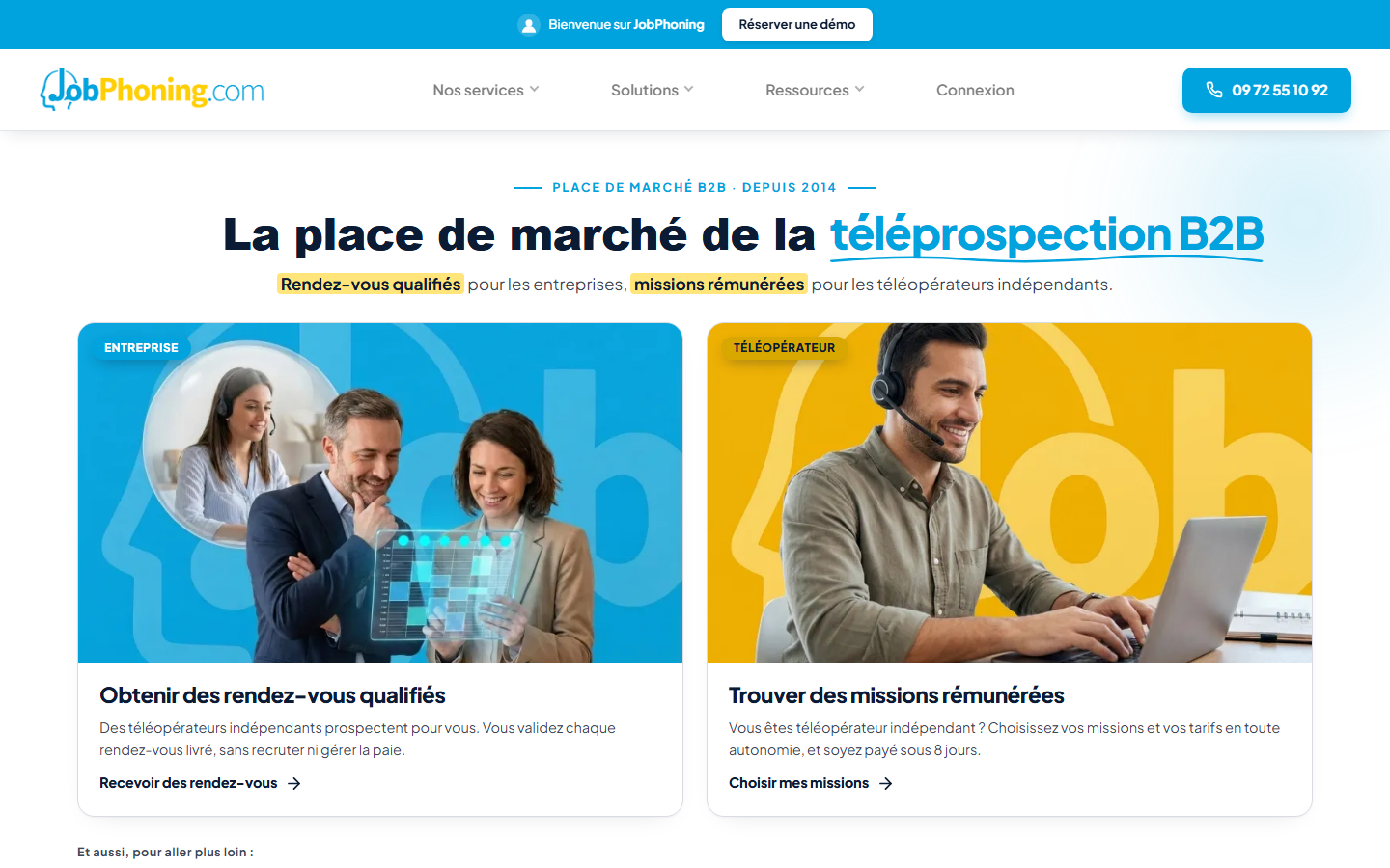 Aperçu du site de Jobphoning
