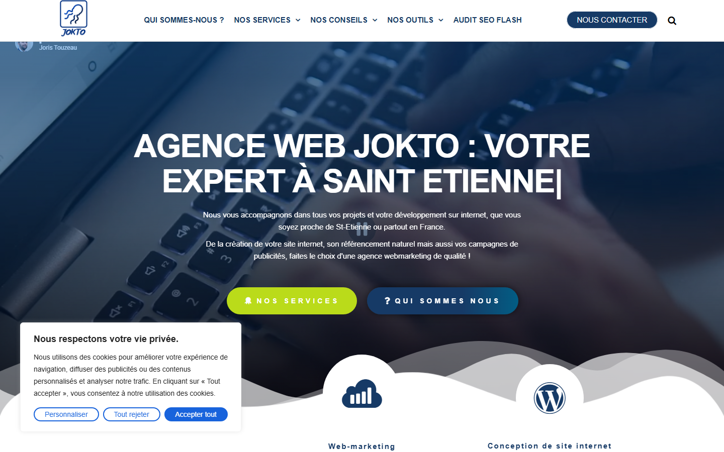 Aperçu du site de Jokto