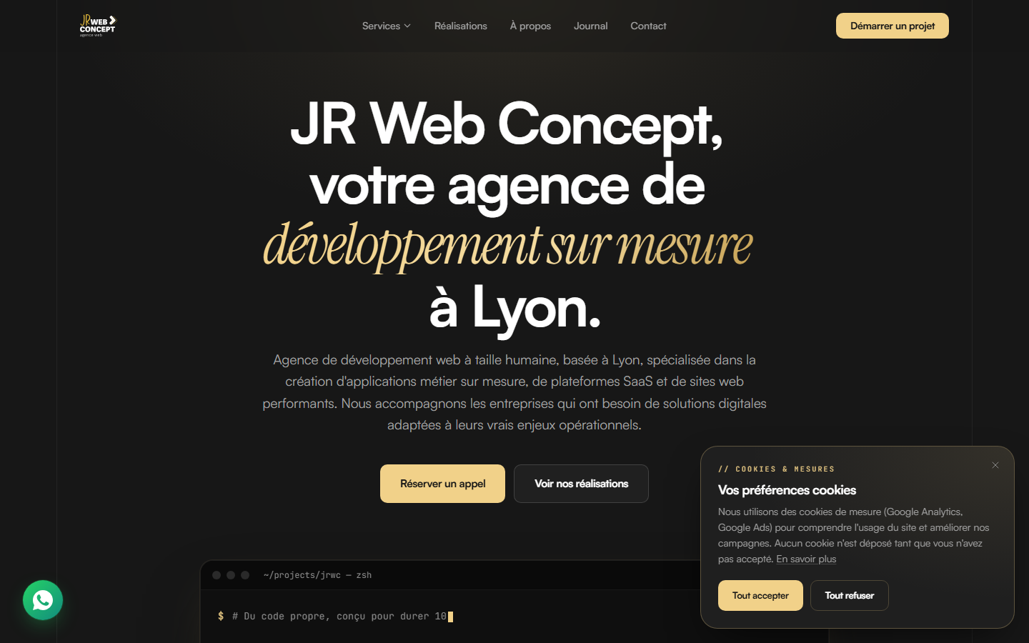 Aperçu du site de JR Web Concept