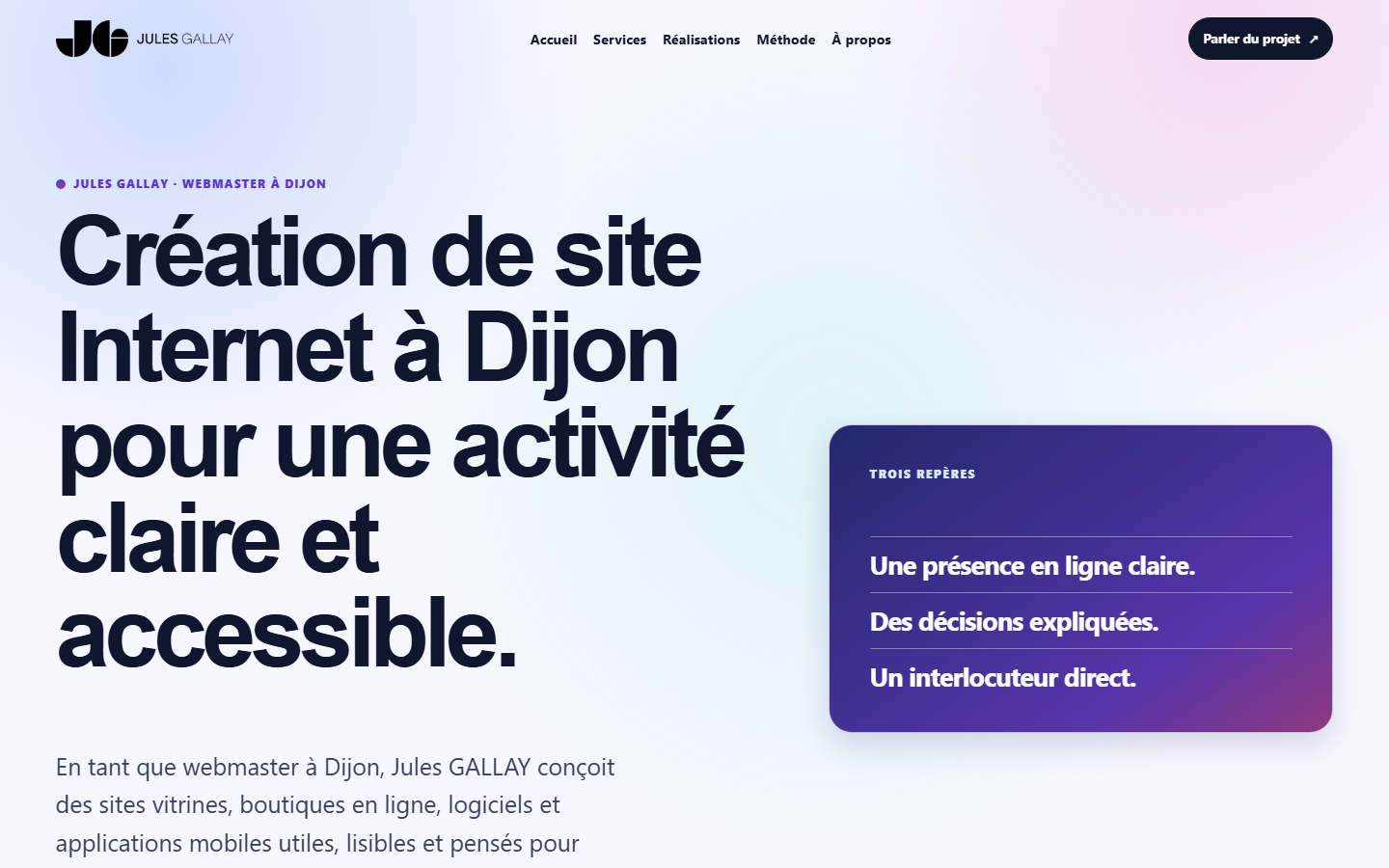 Aperçu du site de Jules GALLAY