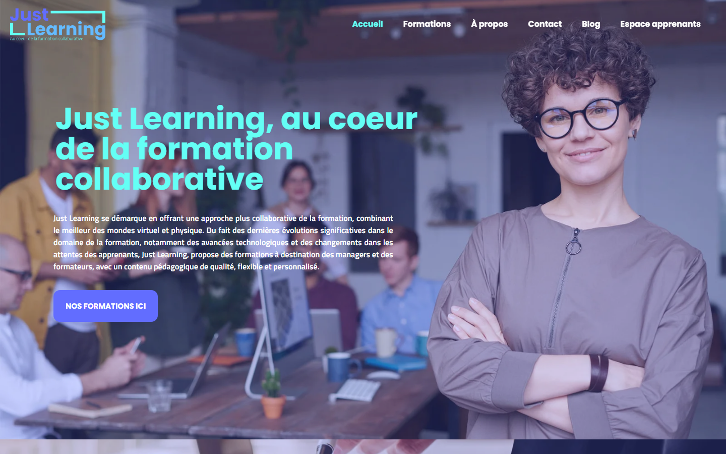 Aperçu du site de Just Learning