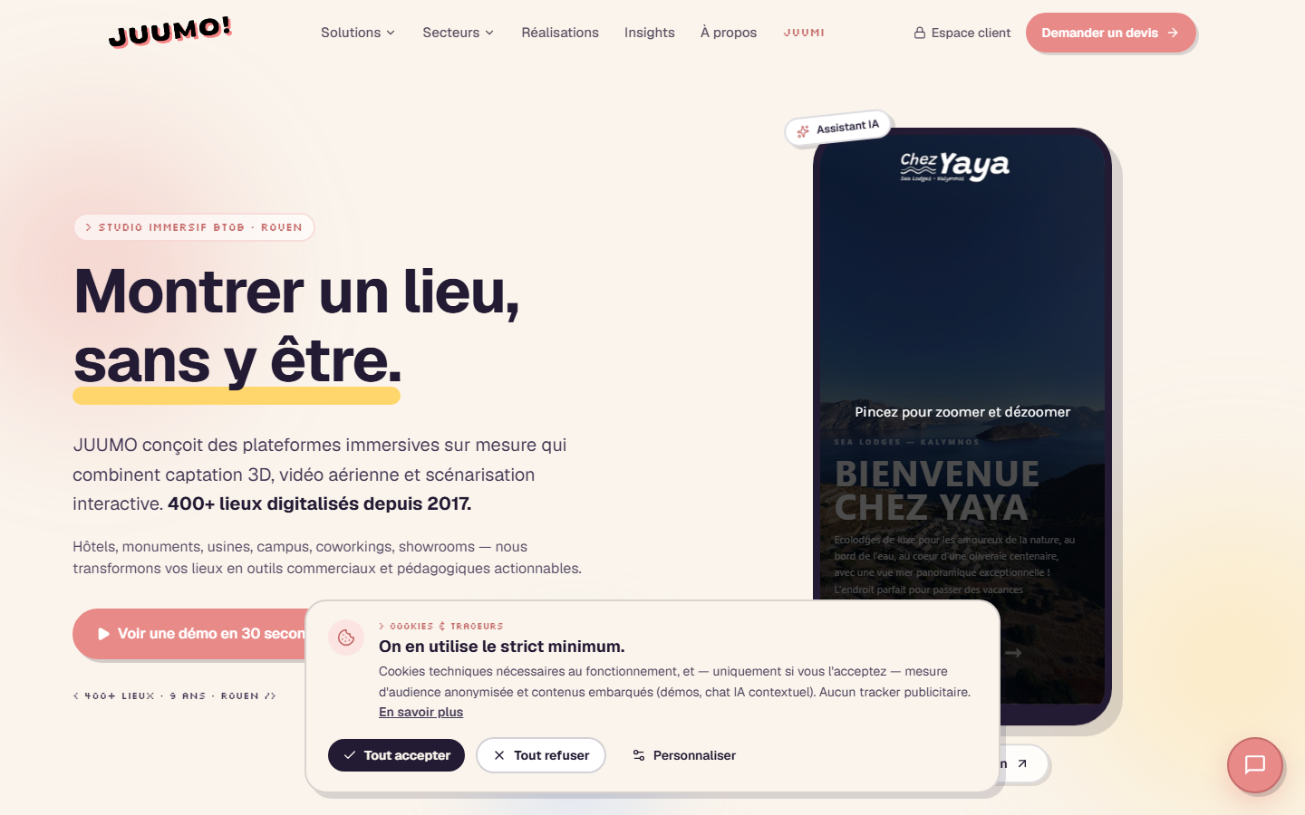 Aperçu du site de JUUMO!
