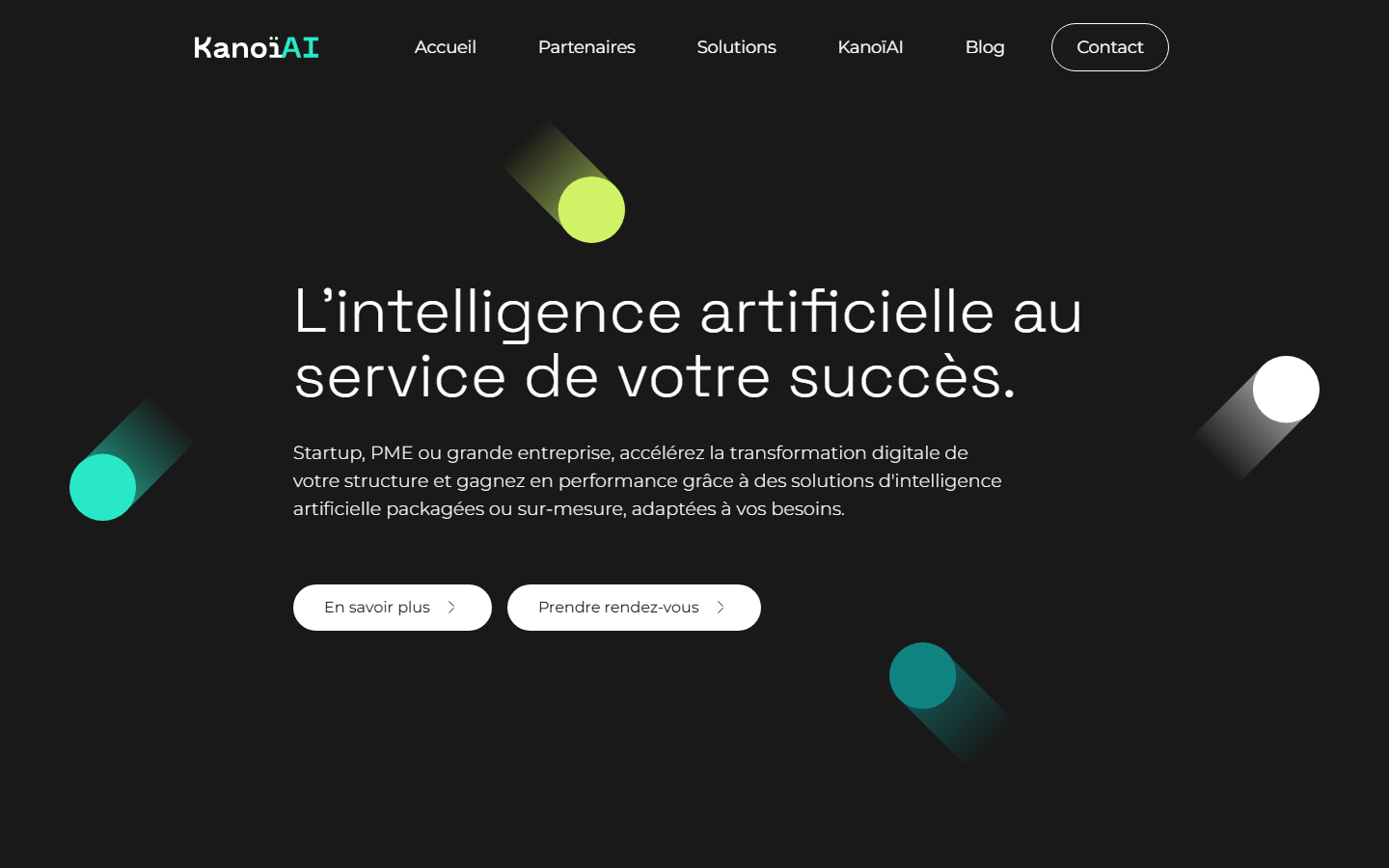 Aperçu du site de KANOI AI