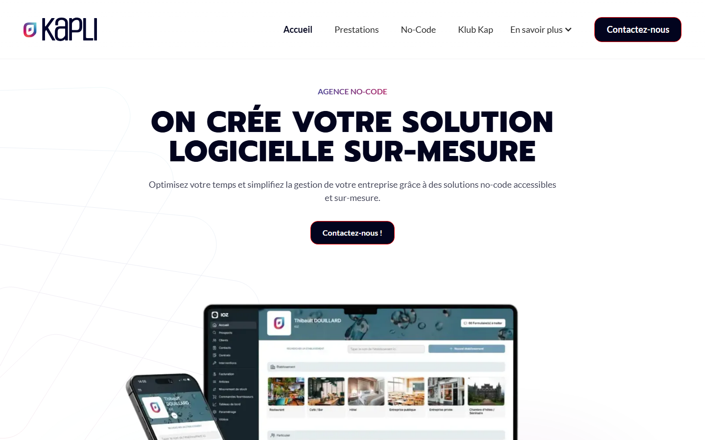 Aperçu du site de KAPLI