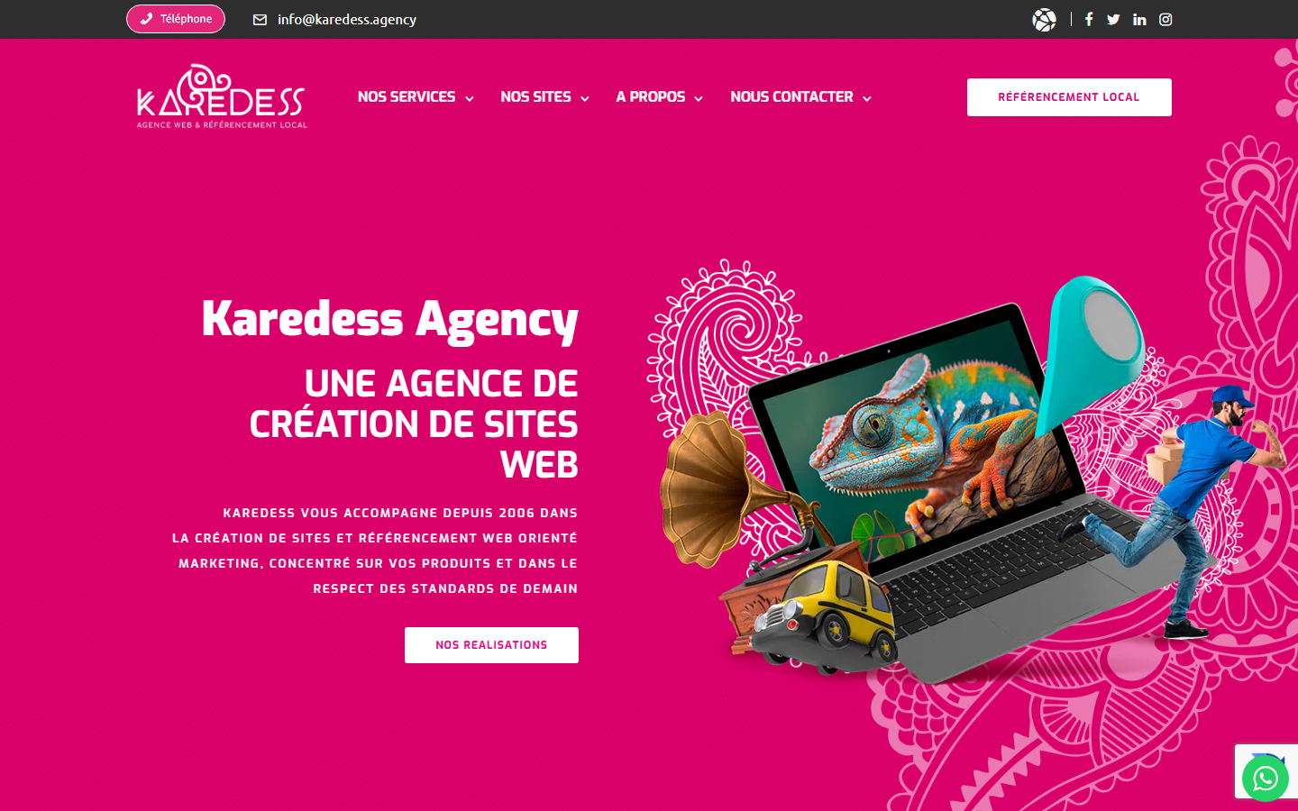 Aperçu du site de Karedess